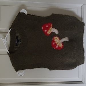 Forever 21 medium green mushroom sweater vest